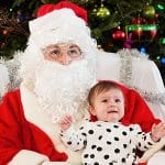 Baby crying on Santa's lap