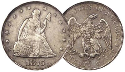 us twent cent piece 1875