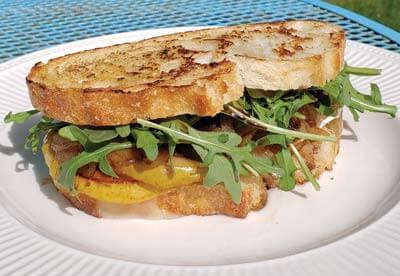 pear caramelized onion brie
