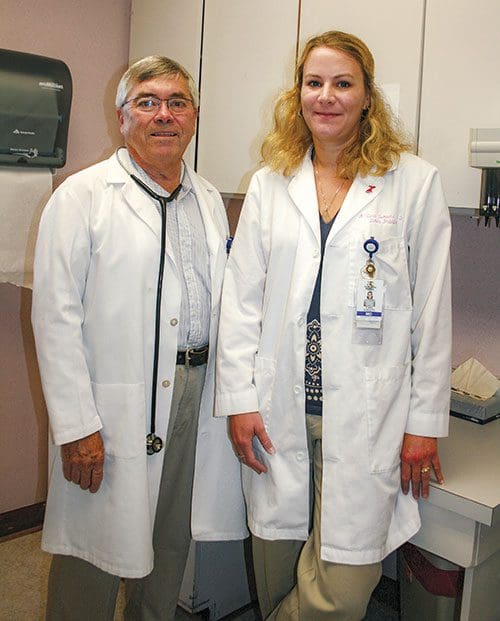 Dr. Walter Holton and Ann C. Sumner, MD who worked together at Outer Banks Family Medicine in Manteo, on Roanoke Island. Photo courtesy: Outer Banks Health