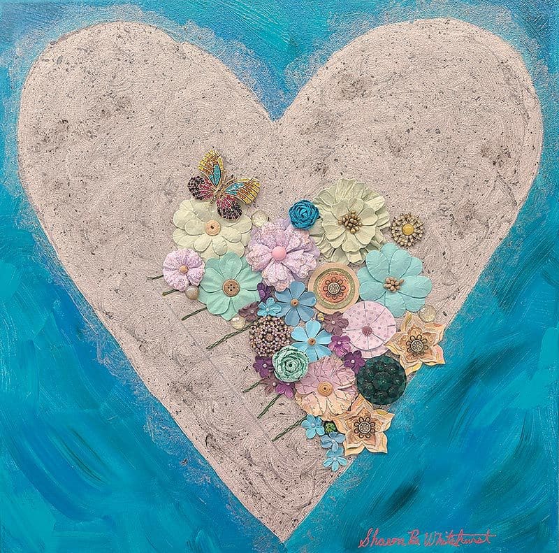 Healing, 2024. Sharon B. Whitehurst. Ashes, iridescent media and acrylic.