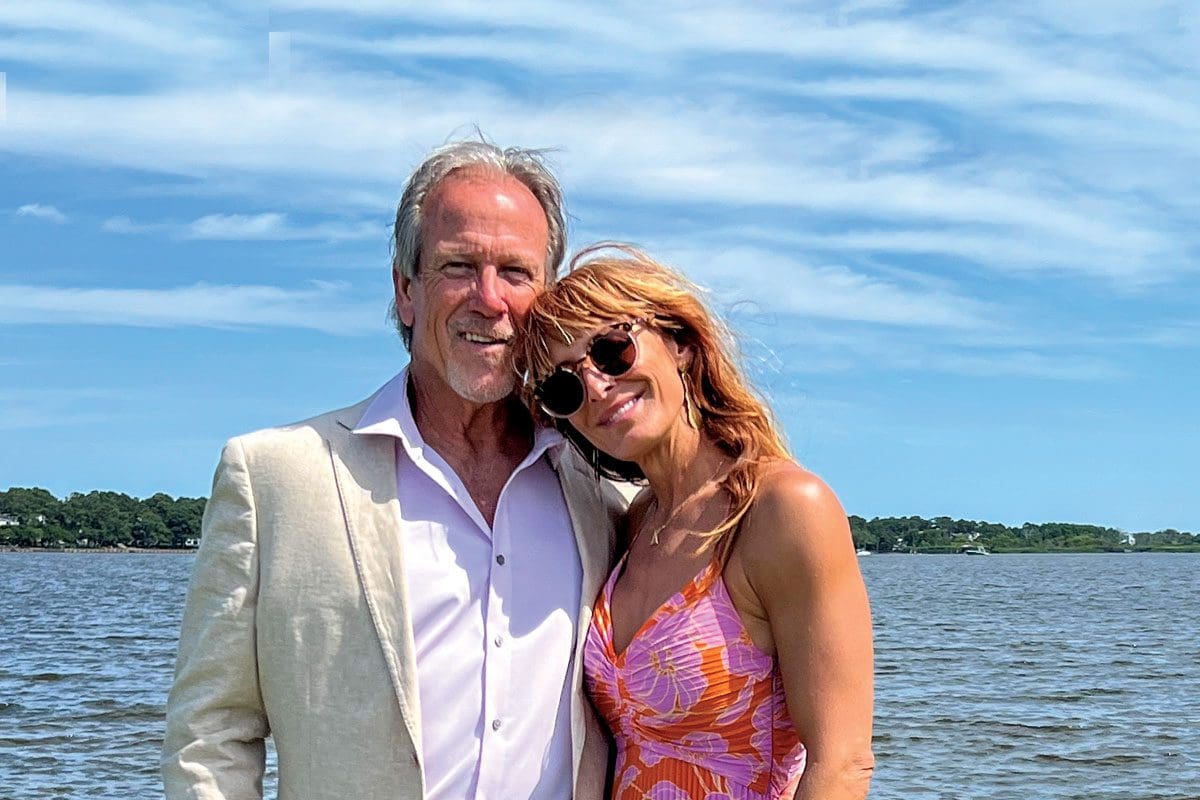 Steve and Kiirsten Farr taking time for a quick photo op recently during an event near their Southern Shores home.